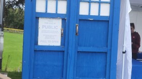 A replica of the "TARDIS" appears at Karen Hornaday Park during Homer's Renaissance Fair on Oct. 5, 2025.