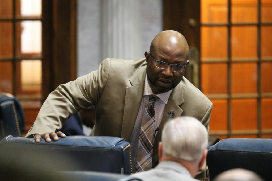 Sen. Greg Taylor (D-Indianapolis) is the first Black person to lead a legislative caucus in Indiana history.