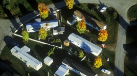 Aerial view of trailer park in Autumn in VT (Photo by: Joe Sohm/Visions of America/Universal Images Group via Getty Images)
