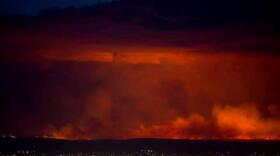 A night-time view of the Soda Fire 40 miles SW of Boise, ID.