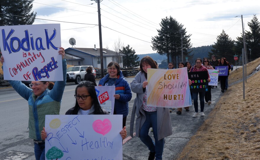 Many marchers made their own custom signs for this year's Choose Respect March in Kodiak on April 15.