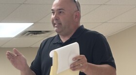 Salix, Iowa, Mayor Kevin Nelson speaks during a city council meeting on July 8, 2026. (Bret Hayworth, Siouxland Public Media News)