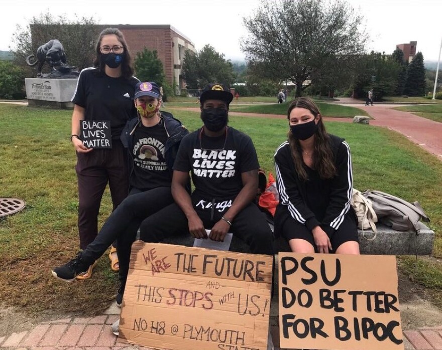 Plymouth State students and NH PANTHER members gathered on the PSU campus last week to protest the university's handling of the harassment and assault.