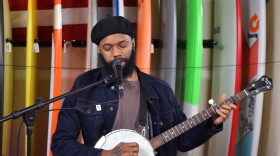 Buffalo Nichols performing in the Lake Effect Surf Shop