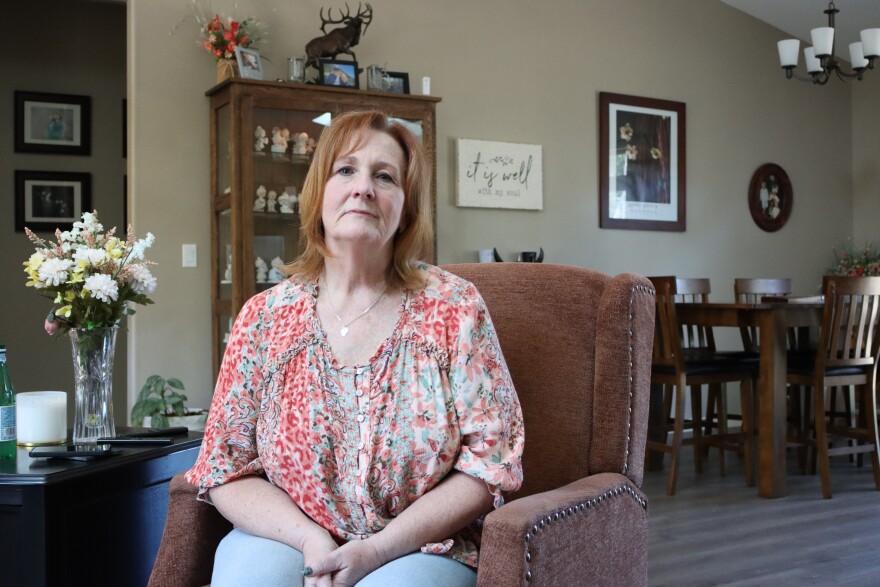 Tracy Sandahl, pictured on March 27, 2026, said she lost several family heirlooms, including a jewelry box her father bought her when he was stationed in Japan, along with firearms, her husband's hunting equipment and other valuables in a burglary. She said none of those items have been recovered and she no longer feels safe living in unincorporated Lane County.