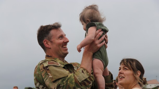 Nearly 80 members of the 914th Air Refueling Wing were welcomed back by family and friends are a 120-plus day deployment on August 20, 2025.