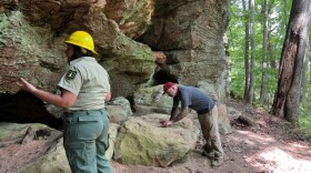 The rock shelters can be 100 feet or more long and over a dozen feet high