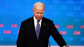 U.S. President Joe Biden pauses during the CNN Presidential Debate at the CNN Studios on June 27, 2024 in Atlanta, Georgia. President Biden and Republican presidential candidate, former U.S. President Donald Trump facing off in the first presidential debate of the 2024 campaign.