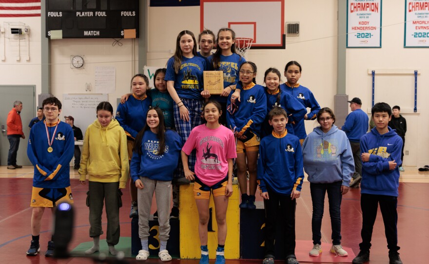 Bethel Junior High School wrestling team tied with Gladys Jung Elementary for second place.