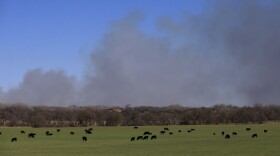 A threat of wildfires persisted Thursday across the Southern Plains after wildfires fueled by high winds broke out in Texas, Kansas and Oklahoma.