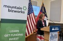 Asheville Mayor Esther Manheimer speaks at an event on small business grants Friday, May 29, 2026.