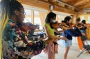 Students in the 2022 Music Innovation and Leadership Academy rehearse at Northwestern Michigan College