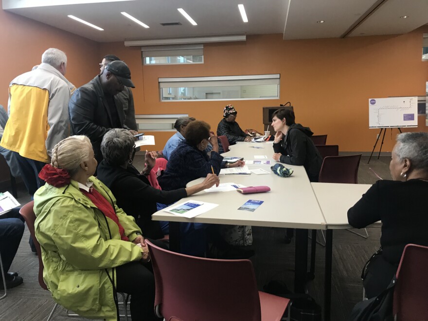 Around 30 attended the meeting and gave feedback on IndyGo's Purple Line, ranging from public safety to route changes.