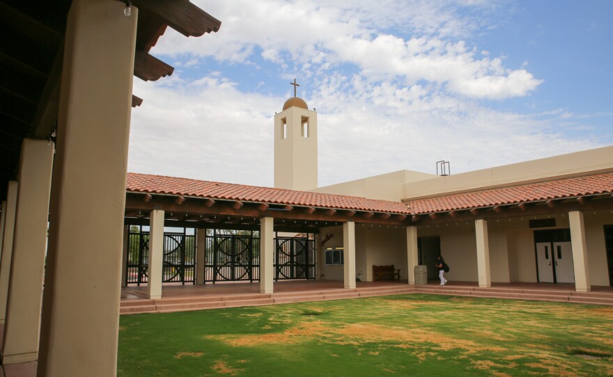 Yuma Catholic's campus is centered around its courtyard.