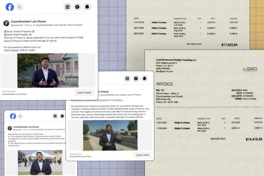 Montage of former Fresno Councilmember Luis Chavez expenses.