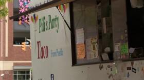 Pili's Party Taco truck is parked along South Walnut Street Monday.