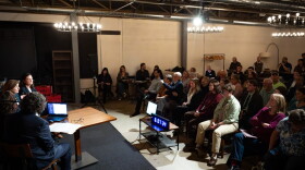 The forum between Gov. Kelly Ayotte and Cinde Warmington took place at Harpoon Brewing in Manchester, Oct. 22, 2026.