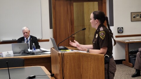 Patrol Lt. Jenna Clawson Huibregtse testifies before interim Judiciary Committee
