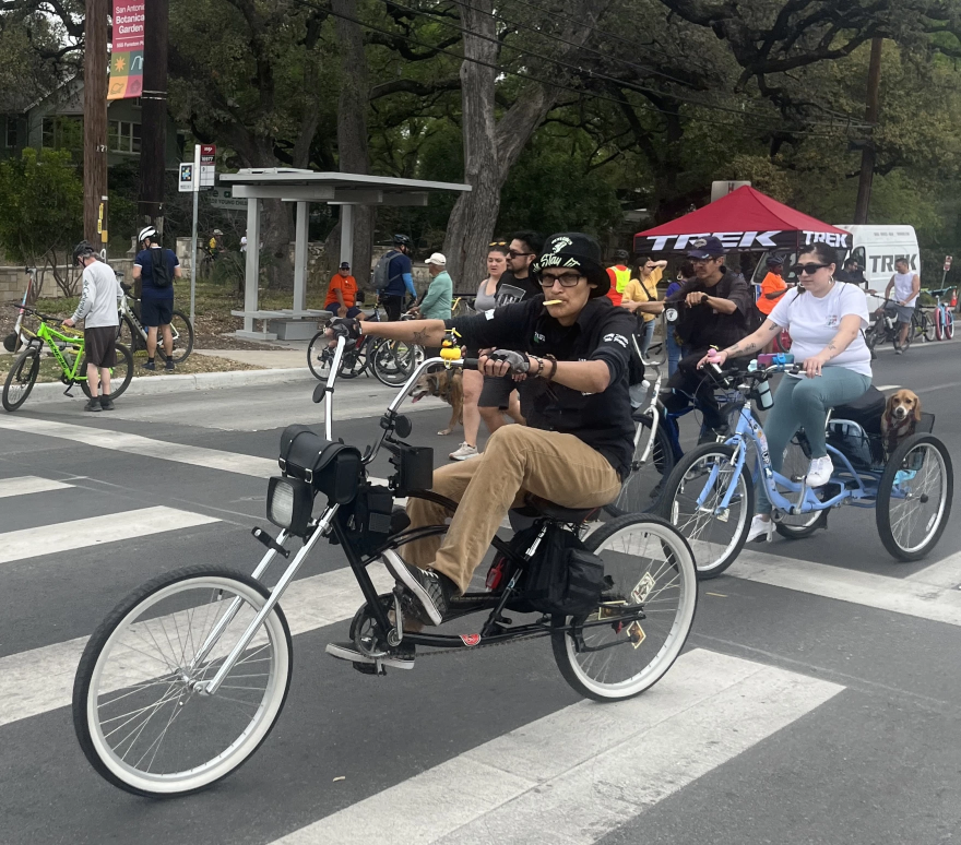 Riders participate in Siclovia on Broadway in 2025