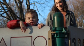 Oren Wood and his mom Rachel Wood at Phelps Grove Park in Springfield, Mo. on December 3, 2025.