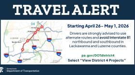 Drivers are strongly advised to use alternate routes, this week as significant traffic delays are expected from lane restrictions on Interstate 81 northbound and southbound in Lackawanna and Luzerne counties.