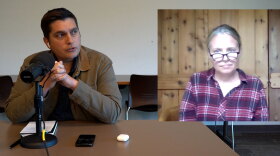Incumbent Alaska House of Representatives District 7 Rep. Justin Ruffridge and challenger Kate Veh participate in a candidate forum hosted by KDLL 91.9 FM at the Soldotna Public Library in Soldotna, Alaska, on Monday, Aug. 31, 2026.