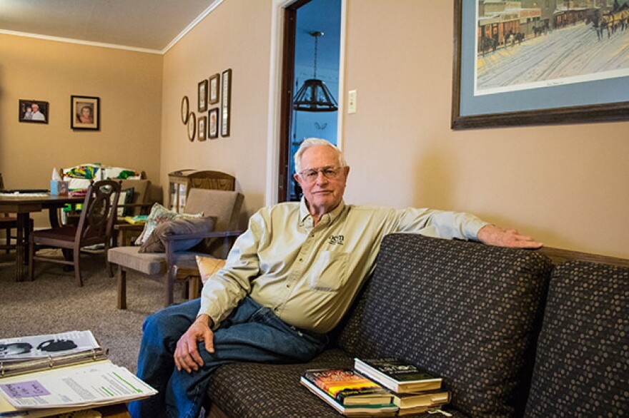 Paul Muegge, a rancher and former state lawmaker, at his home in Tonkawa, Oklahoma.