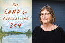 Author Jill Swenson and cover of her book "The Land of Everlasting Sky: