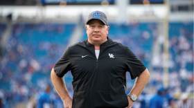 Mark Stoops began his coaching tenure at UK in 2013. The Wildcats finished the regular season with a 9 & 3 record and a second place finish in the SEC East division