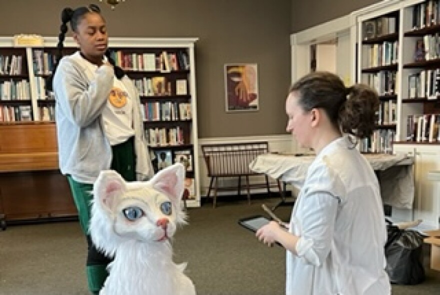 "The White Cat" is a feminist retelling of the "Puss In Boots" tale, written in 17th-century Frances. The performance by Les Délices will include live music, sets, projections and puppets. Elena Mullins and Samara Steele will voice and operate the cat character puppet.