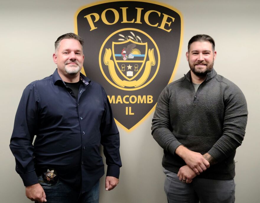 Macomb Police Chief Chief Jeff Hamer (left) will step down next week. Lt. Todd Tedrow (right) will serve as interim chief.