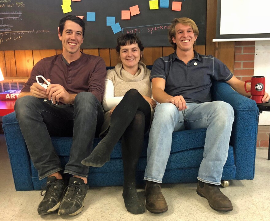 From left, Spark Coordinator Ezra Ranz, WonderArts Executive Director Ceilidh Galloway-Kane and AmeriCorps volunteer Jake Lester are working to make Spark a place for local artisans, craftspeople, entrepreneurs, business owners, students and others. 