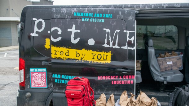 The Project.ME van sets up every Tuesday to offer free meals to people in the community. The organization was a grantee in the first round of opioid funds last year.