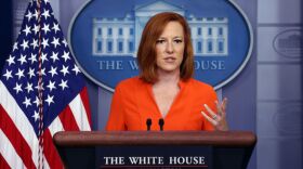 White House press secretary Jen Psaki holds a press briefing at the White House on Monday. Reporters asked about the administration's next steps on voting rights.