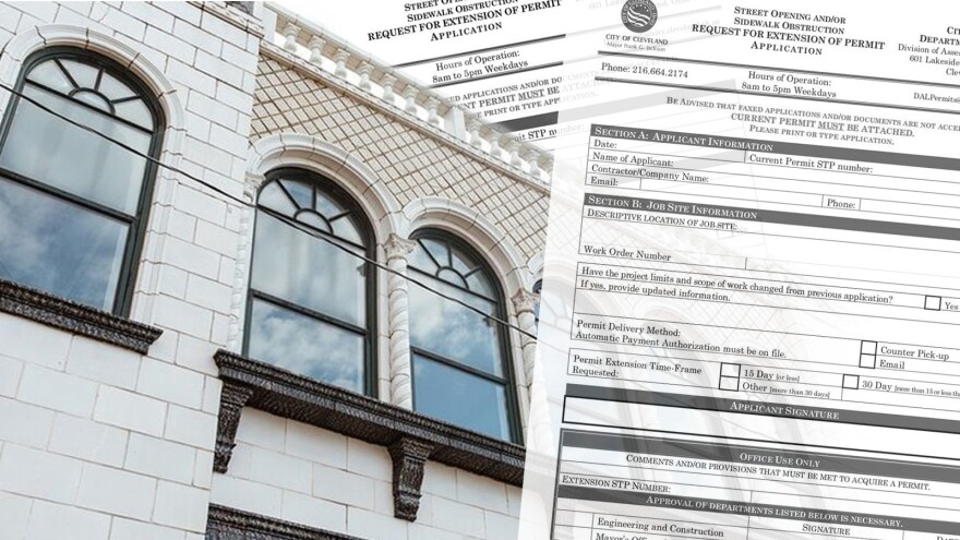 The Vitrolite, a former showroom of the Vitrolite Glass Company on Detroit Avenue in Hingetown, was purchased to be converted into a small business complex. It took nearly a year for the new owner to receive permits and inspections.