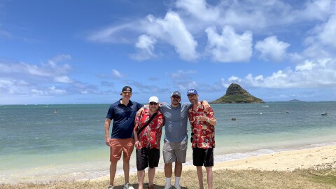 Nic and friends in Hawaii