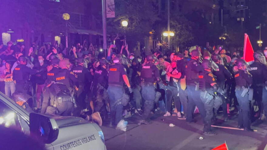 Police protestors