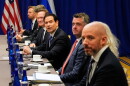United States Secretary of State Marco Rubio, center, meets with Russian Foreign Minister Sergey Lavrov, Wednesday, Sept. 23, 2026, in New York.