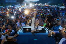 Supporters surround Venezuelan opposition leader and Nobel Peace Prize laureate Maria Corina Machado in Valencia, Venezuela, following her return to the country after months abroad, Sunday, Oct. 25, 2026.