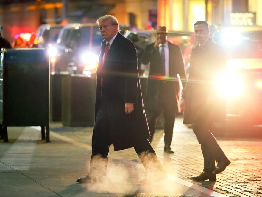 Trump held a press conference after leaving the second day of his defamation trial involving E. Jean Carroll.