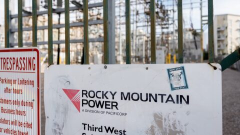 A Rocky Mountain Power substation in downtown Salt Lake City is pictured on Saturday, Nov. 15, 2025.