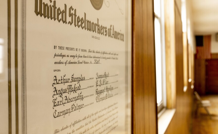 A union charter inside the United Steelworkers headquarters. Perko says that the steel mill in Pueblo dates back to 1882.