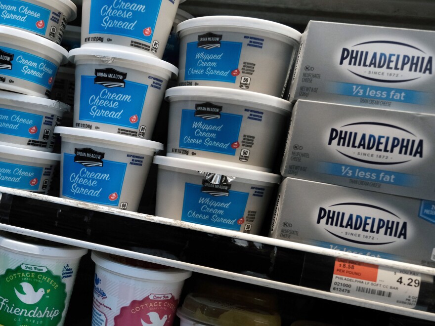 Earlier this month, customers were able to get cream cheese from a Manhattan grocery store. But Kraft, which owns Philadelphia Cream Cheese, hopes you lay off the popular baking ingredient.