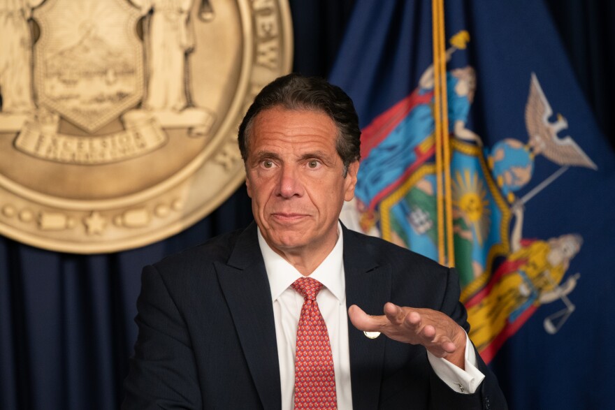 Gov. Andrew Cuomo holds a press briefing Aug. 2.