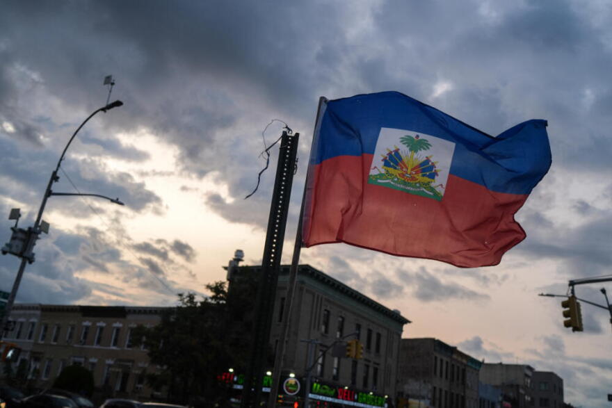 A Haitian flag is is seen flying in the Little Haiti neighborhood of Brooklyn, New York, on July 29, 2026. (Ryan Murphy/AFP via Getty Images)