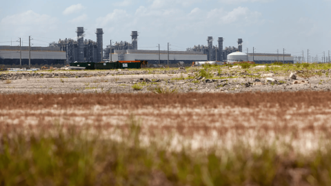 A Florida Power & Light natural gas-fueled power plant sits across from the site proposed for the Project Tango AI data center.