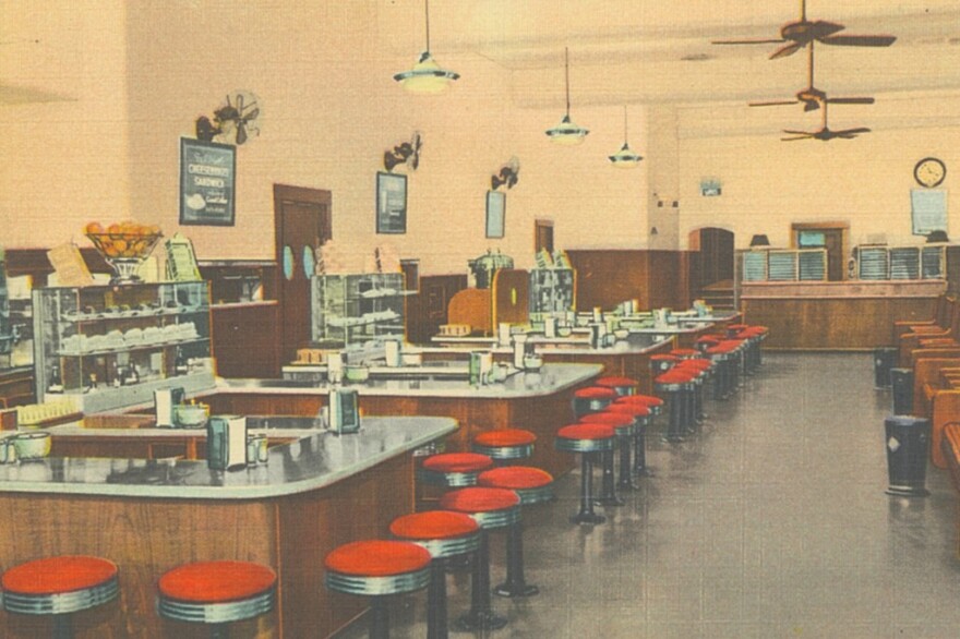 Greyhound bus terminal and restaurant in Scranton, PA.