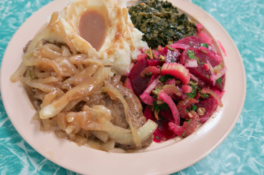 A plate lunch with homey touches from Leni's Cafe in downtown New Orleans.