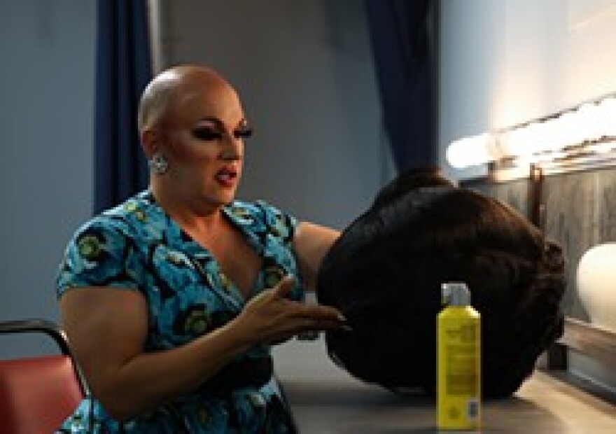 Mrs. Kasha Davis prepares to film "Imagination Station."