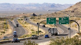 Motorists head northbound toward Las Vegas on U.S. Highway 93, near Kingman.